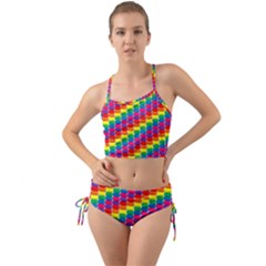 Rainbow 3d Cubes Red Orange Mini Tank Bikini Set by Nexatart