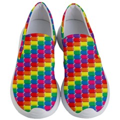 Rainbow 3d Cubes Red Orange Women s Lightweight Slip Ons