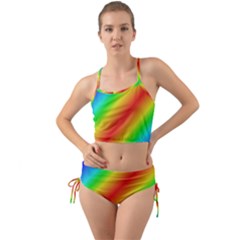 Background Diagonal Refraction Mini Tank Bikini Set