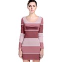 Striped Shapes Wide Stripes Horizontal Geometric Long Sleeve Velvet Bodycon Dress View1