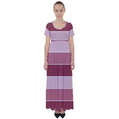 Striped Shapes Wide Stripes Horizontal Geometric High Waist Short Sleeve Maxi Dress by Nexatart