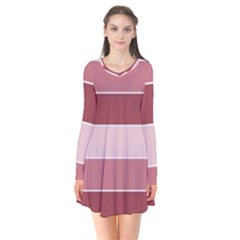 Striped Shapes Wide Stripes Horizontal Geometric Flare Dress by Nexatart