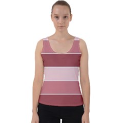 Striped Shapes Wide Stripes Horizontal Geometric Velvet Tank Top by Nexatart