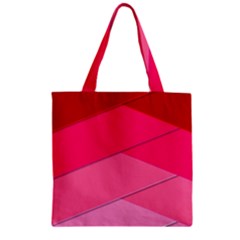 Geometric Shapes Magenta Pink Rose Zipper Grocery Tote Bag by Nexatart