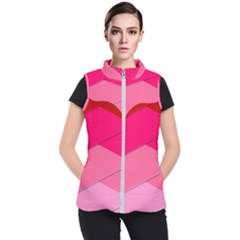 Geometric Shapes Magenta Pink Rose Women s Puffer Vest by Nexatart