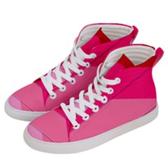 Geometric Shapes Magenta Pink Rose Men s Hi-top Skate Sneakers