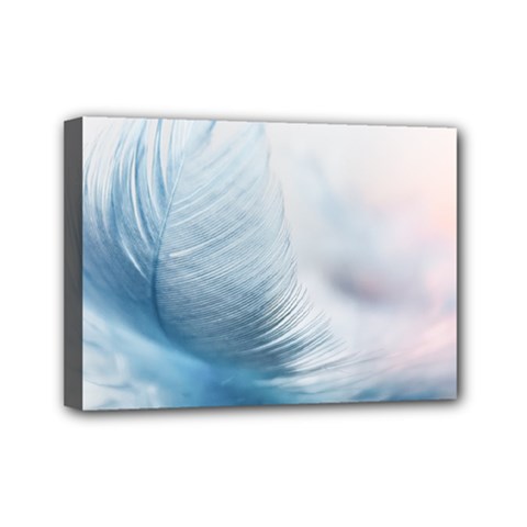 Feather Ease Slightly Blue Airy Mini Canvas 7  X 5  by Nexatart