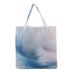 Feather Ease Slightly Blue Airy Grocery Tote Bag by Nexatart