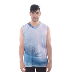 Feather Ease Slightly Blue Airy Men s Basketball Tank Top by Nexatart