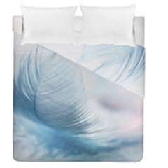 Feather Ease Slightly Blue Airy Duvet Cover Double Side (queen Size) by Nexatart