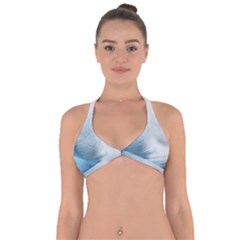 Feather Ease Slightly Blue Airy Halter Neck Bikini Top by Nexatart