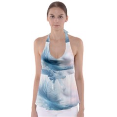 Feather Ease Slightly Blue Airy Babydoll Tankini Top by Nexatart