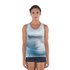 Feather Ease Slightly Blue Airy Sport Tank Top  by Nexatart