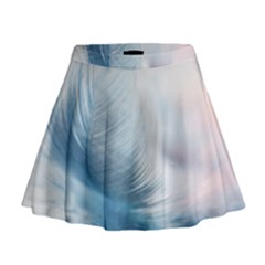 Feather Ease Slightly Blue Airy Mini Flare Skirt by Nexatart