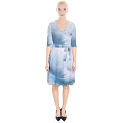 Feather Ease Slightly Blue Airy Wrap Up Cocktail Dress