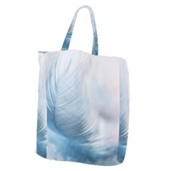 Feather Ease Slightly Blue Airy Giant Grocery Zipper Tote by Nexatart