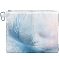 Feather Ease Slightly Blue Airy Canvas Cosmetic Bag (xxxl) by Nexatart