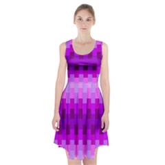 Geometric Cubes Pink Purple Blue Racerback Midi Dress by Nexatart