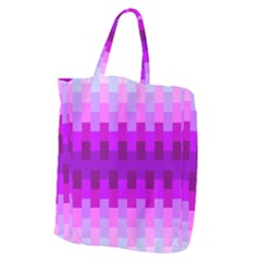 Geometric Cubes Pink Purple Blue Giant Grocery Zipper Tote