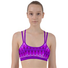 Geometric Cubes Pink Purple Blue Line Them Up Sports Bra by Nexatart