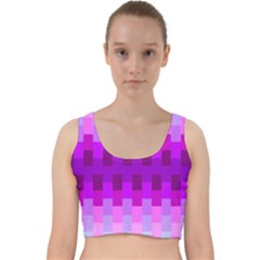 Geometric Cubes Pink Purple Blue Velvet Racer Back Crop Top