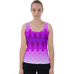 Geometric Cubes Pink Purple Blue Velvet Tank Top