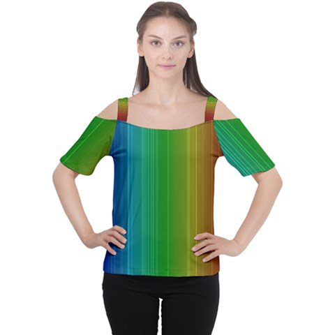 Spectrum Colours Colors Rainbow Cutout Shoulder Tee by Nexatart