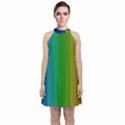 Spectrum Colours Colors Rainbow Velvet Halter Neckline Dress  View1