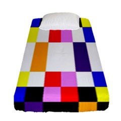 Rainbow Color Blocks Red Orange Fitted Sheet (single Size)