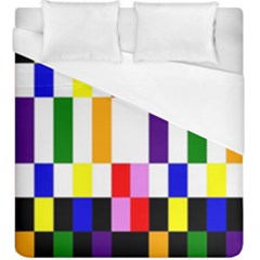 Rainbow Color Blocks Red Orange Duvet Cover (king Size) by Nexatart