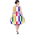 Rainbow Color Blocks Red Orange V-Neck Midi Sleeveless Dress  View2