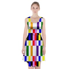 Rainbow Color Blocks Red Orange Racerback Midi Dress by Nexatart