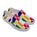 Rainbow Color Blocks Red Orange Women s Canvas Slip Ons View3