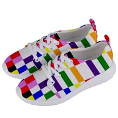 Rainbow Color Blocks Red Orange Women s Lightweight Sports Shoes