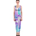 Geometric 3d Metallic Aqua Purple One Piece Catsuit View1