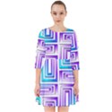 Geometric 3d Metallic Aqua Purple Smock Dress View1