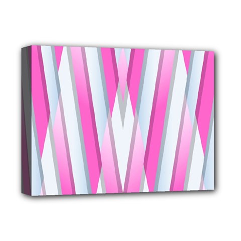 Geometric 3d Design Pattern Pink Deluxe Canvas 16  X 12   by Nexatart