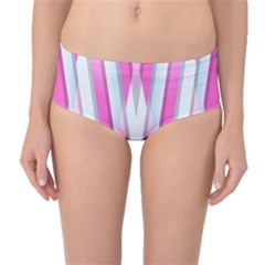 Geometric 3d Design Pattern Pink Mid-waist Bikini Bottoms by Nexatart