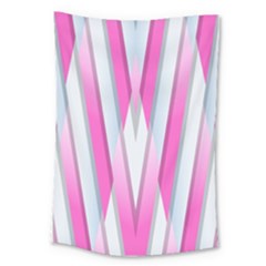 Geometric 3d Design Pattern Pink Large Tapestry by Nexatart