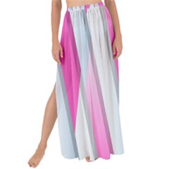 Geometric 3d Design Pattern Pink Maxi Chiffon Tie-up Sarong by Nexatart