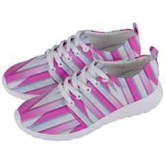 Geometric 3d Design Pattern Pink Men s Lightweight Sports Shoes by Nexatart