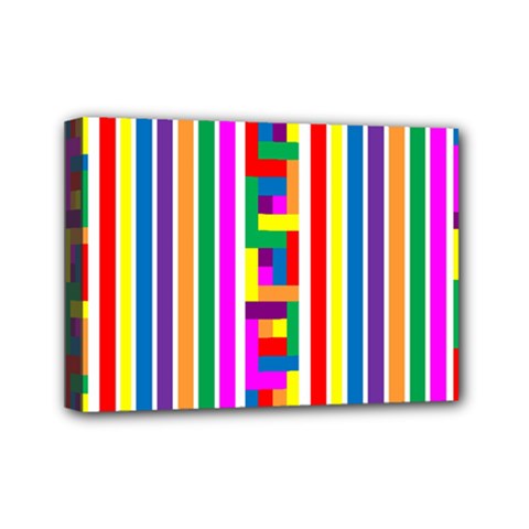 Rainbow Geometric Design Spectrum Mini Canvas 7  X 5  by Nexatart