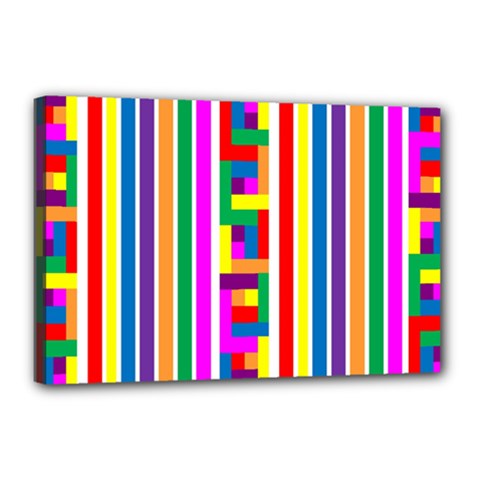 Rainbow Geometric Design Spectrum Canvas 18  X 12  by Nexatart