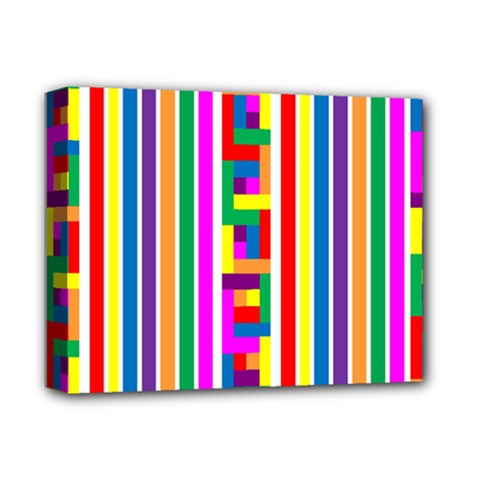 Rainbow Geometric Design Spectrum Deluxe Canvas 14  X 11  by Nexatart