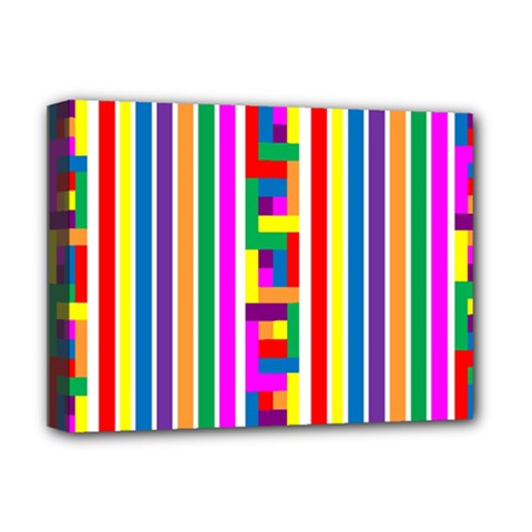 Rainbow Geometric Design Spectrum Deluxe Canvas 16  X 12   by Nexatart