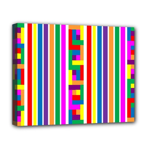 Rainbow Geometric Design Spectrum Deluxe Canvas 20  X 16   by Nexatart