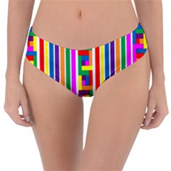 Rainbow Geometric Design Spectrum Reversible Classic Bikini Bottoms by Nexatart