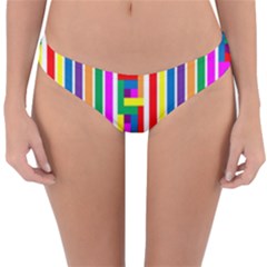 Rainbow Geometric Design Spectrum Reversible Hipster Bikini Bottoms by Nexatart