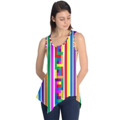 Rainbow Geometric Design Spectrum Sleeveless Tunic by Nexatart