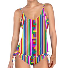 Rainbow Geometric Design Spectrum Tankini Set by Nexatart